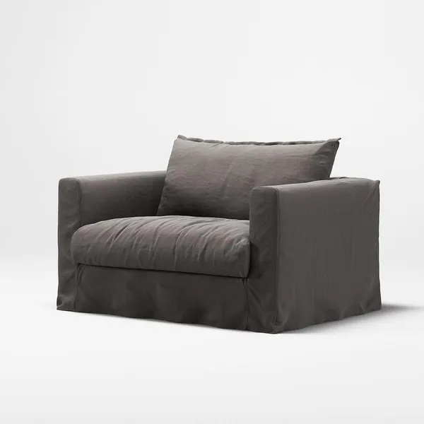 Le Grand Air Nou Loveseat Armchair Smokey Granite