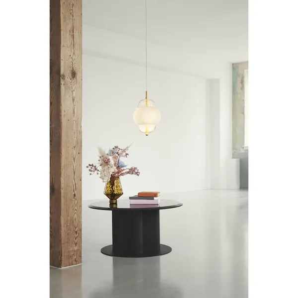 Mesa de Centro Resistente de Ø80, , Negro/mármol Negro
