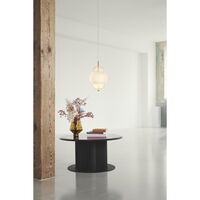 Mesa de Centro Resistente de Ø80, , Negro/mármol Negro
