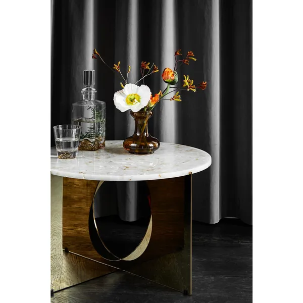 This Is Art Coffee Table Chrome/ Brown Marble