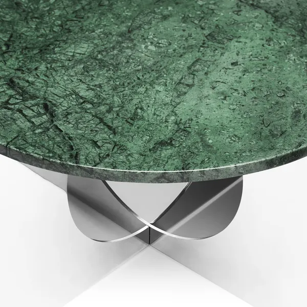 This Is Art Coffee Table Chrome/ Green Marble