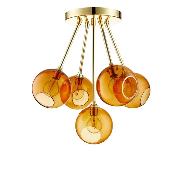 Plafoniera Molecule Ballroom , Ambra/oro