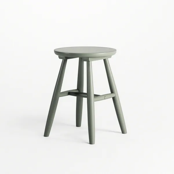 Wood Stool H15 Cement Grey