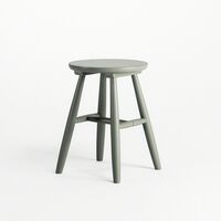 Wood Stool H15 Cement Grey