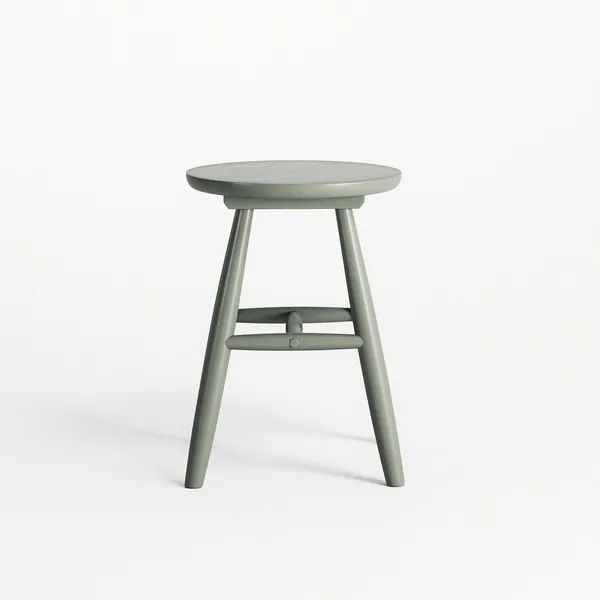 Wood Stool H15 Cement Grey
