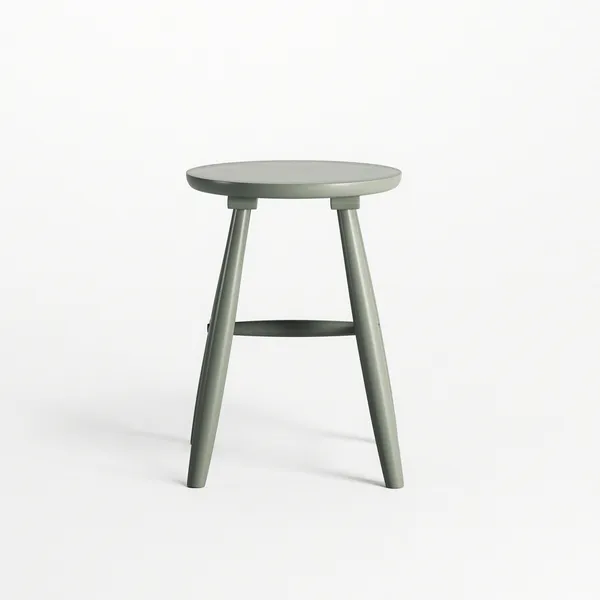 Wood Stool H15 Cement Grey