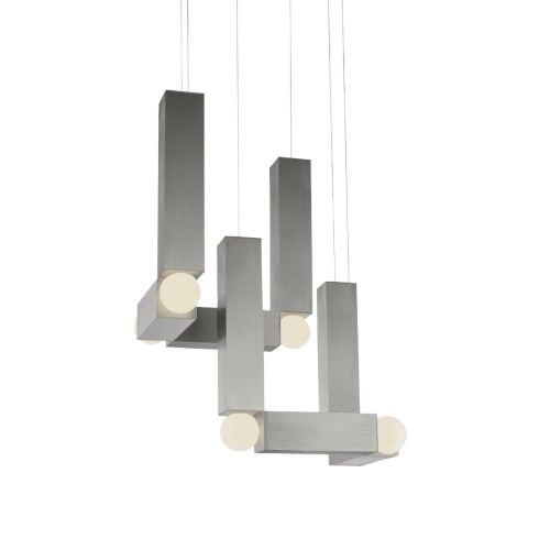 Vesper Duo Taklampa Med Baldakin Borstat Silver