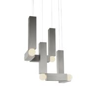 Vesper Duo Pendant With Rosette Brushed Silver