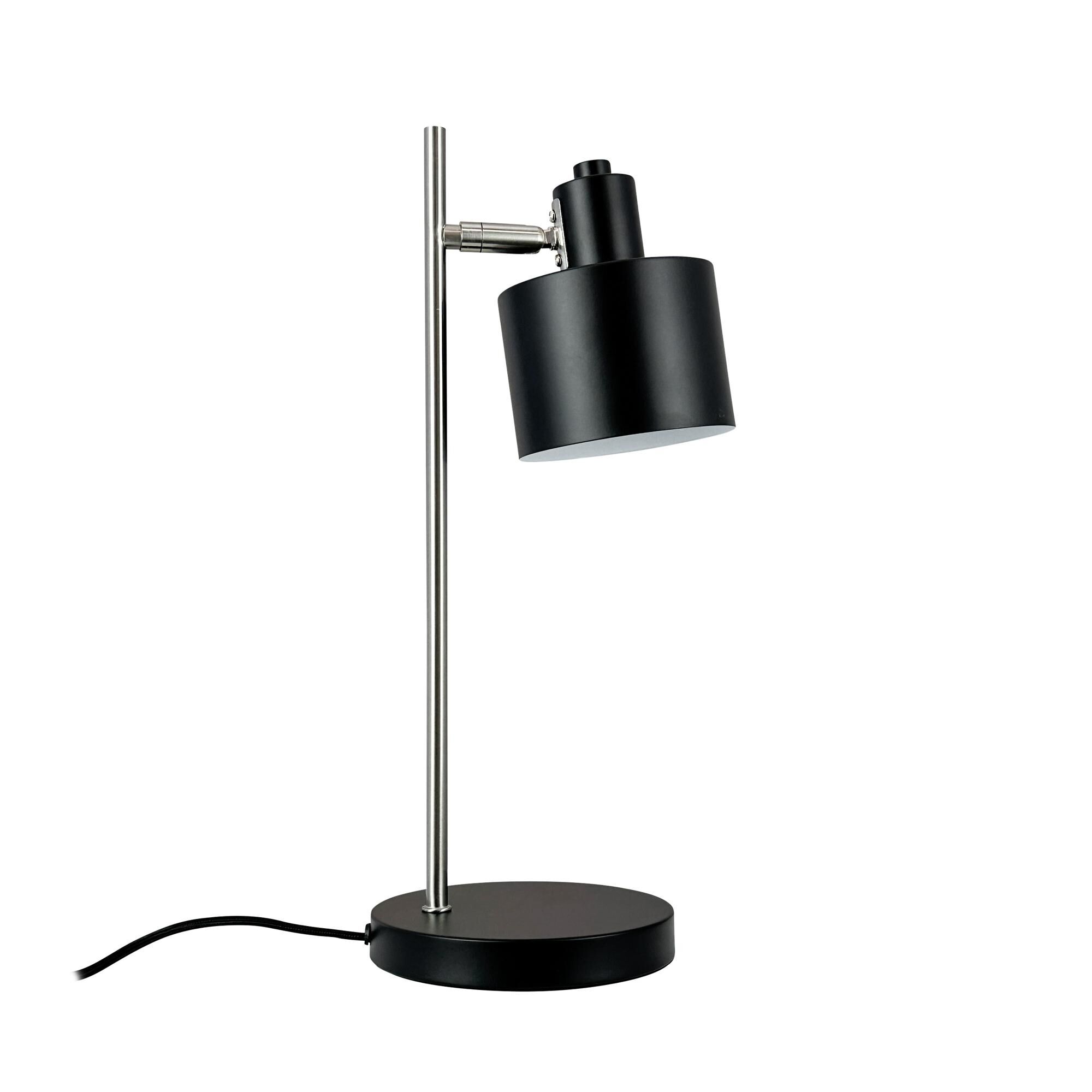 Ocean Bordslampa Svart/ Borstat St&aring;l