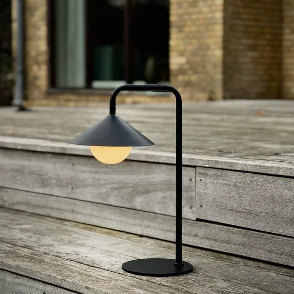 NOVA Outdoor Table Lamp With Light Ball Black