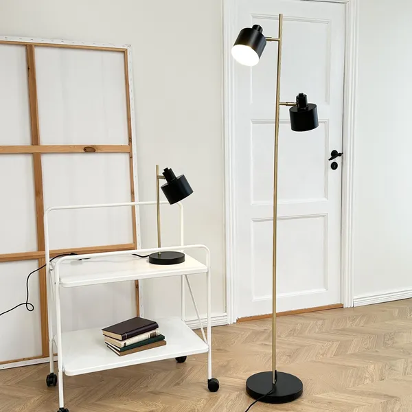 Ocean Gulvlampe Sort/Messing