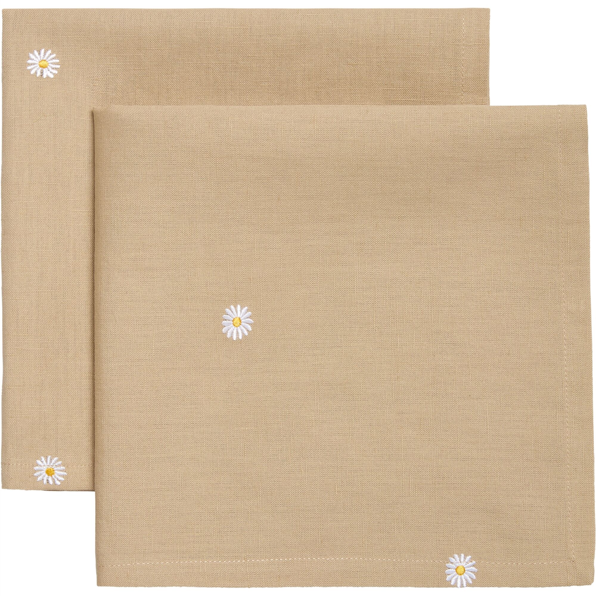 Daisy Serviette Lot de 2 Beige