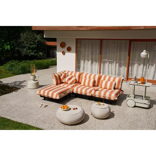 King Pillow 66x40 cm Stripe Orange Cream