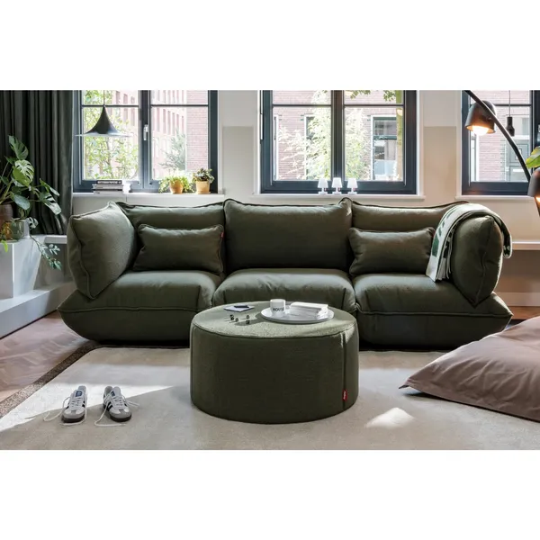 Coussin en Bouclette Recyclée Vert Feuille