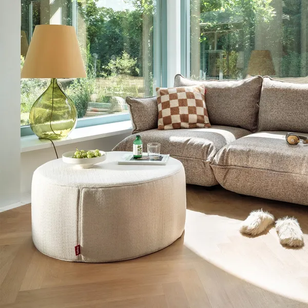 Pouf en Bocule Recyclé Pfffh Vert Feuille