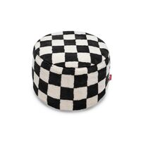 Point Teddy Schach-Pouf Schwarz Ecru