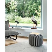 Point Terry Pouf Zwart Crème