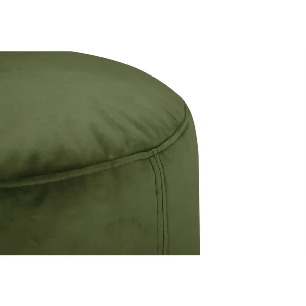 Point Recycled Velvet Pouf Deep Green