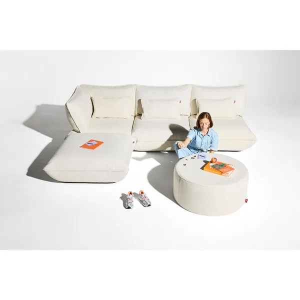 Siège D'angle Sumo en Boucle Recyclée Crème
