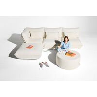 Siège D'angle Sumo en Boucle Recyclée Crème
