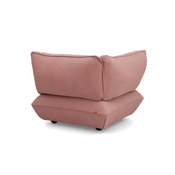 Siège D'angle Gauche Sumo en Corde Recyclée Rose Pâle