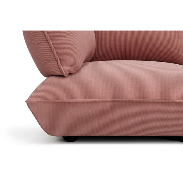 Siège D'angle Gauche Sumo en Corde Recyclée Rose Pâle