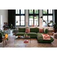 Sumo Ecksofa Aus Recyceltem Samt, Dunkelgrün