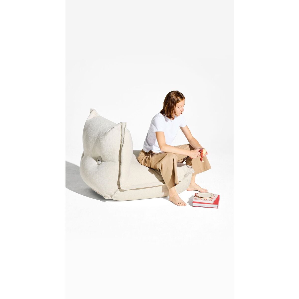 Bonbaron Slim Recycled Bouclé Fauteuil Crème