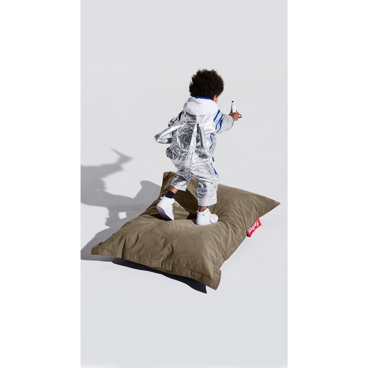 Junior Sitzsack Aus Recyceltem Canvas, Taupe-Grau