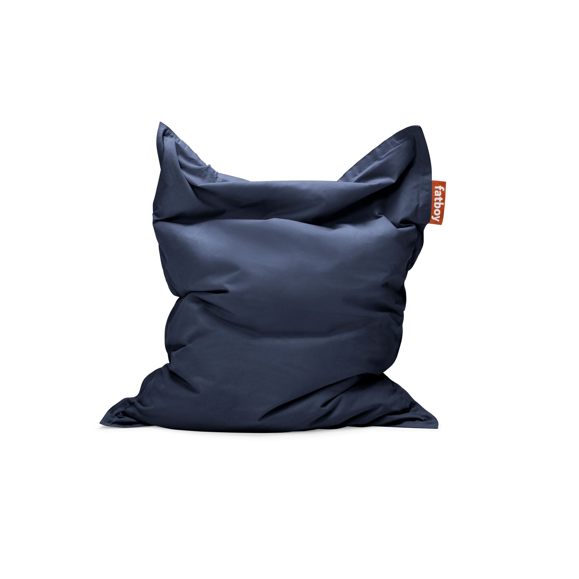 Pouf Original en Toile Recyclée, Bleu Couronne