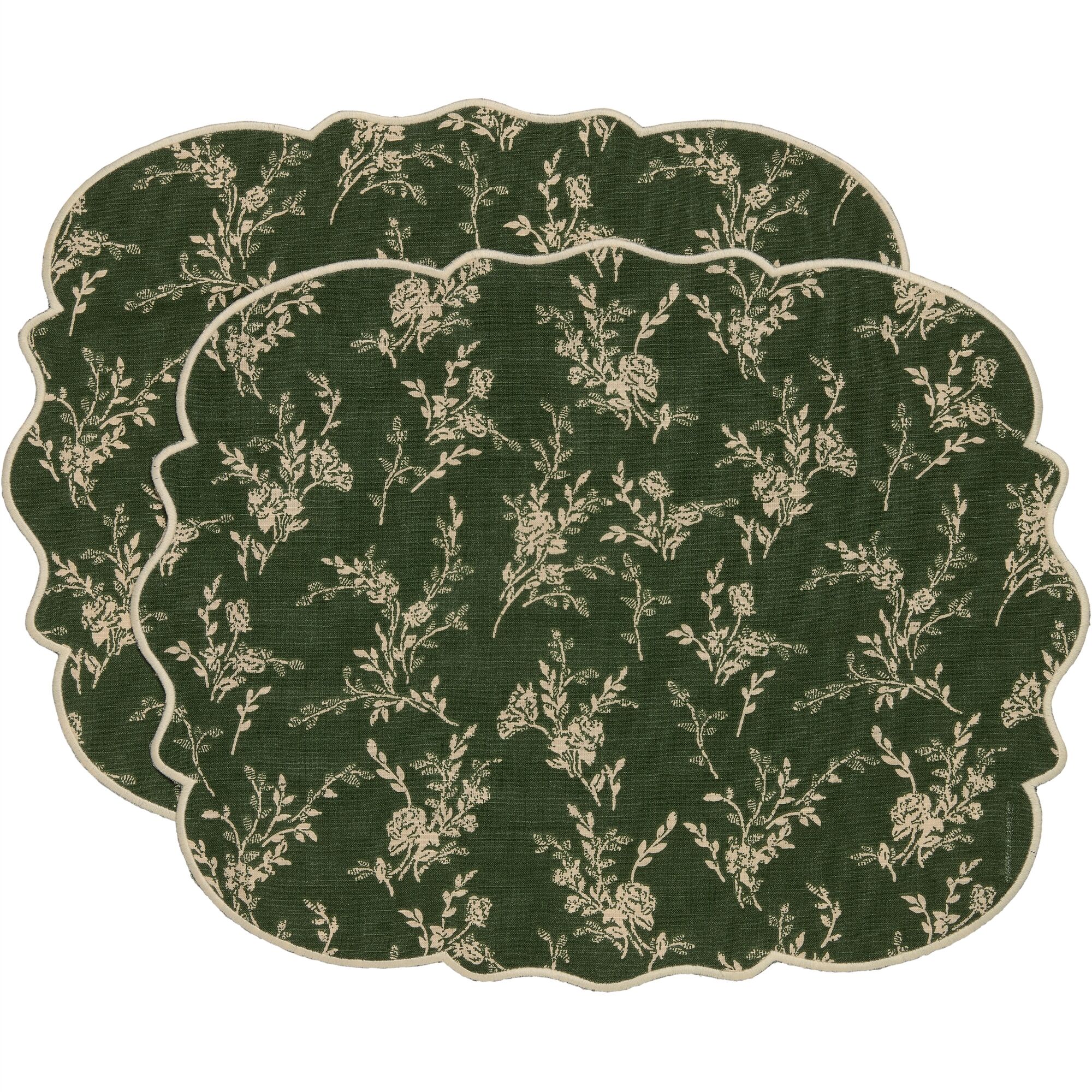 Gia Set de Table Lot de 2 Vert