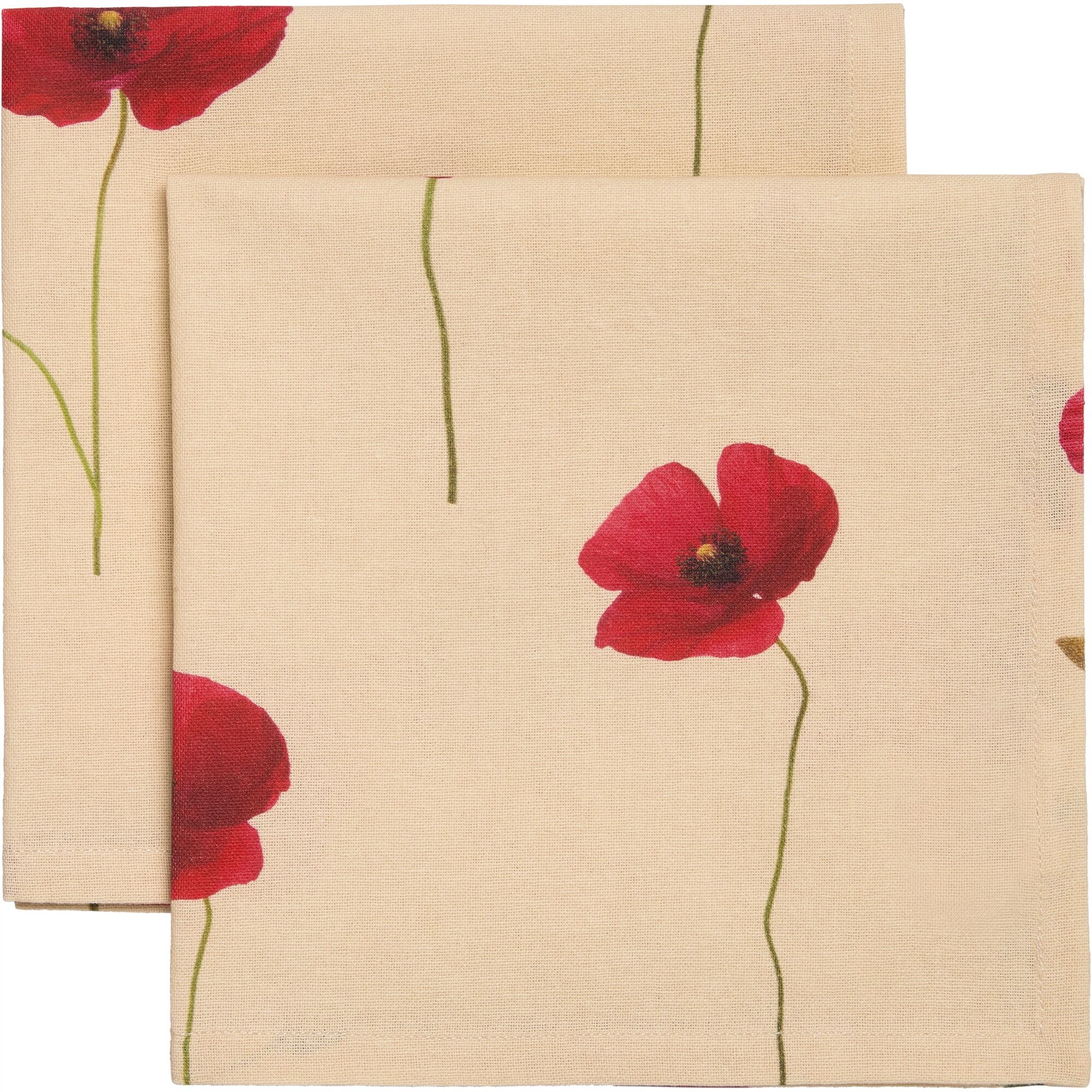 Vallmo Serviette Lot de 2 Beige/Rouge