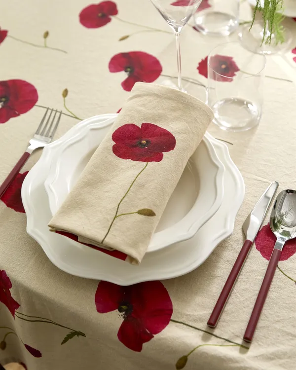 Vallmo Serviette Set Aus 2 Beige/Rot