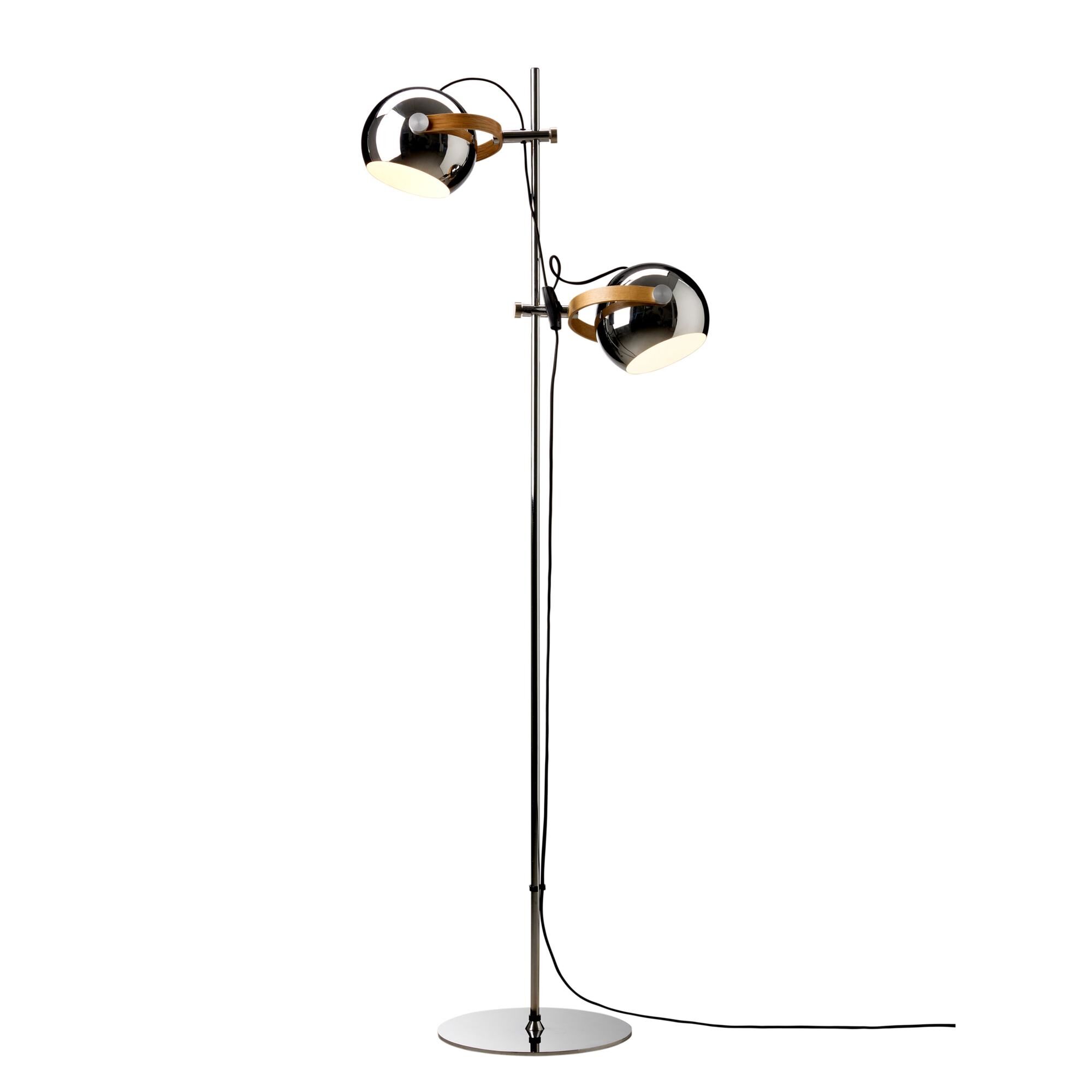 DC Golvlampa 2-armad &Oslash;18 Krom