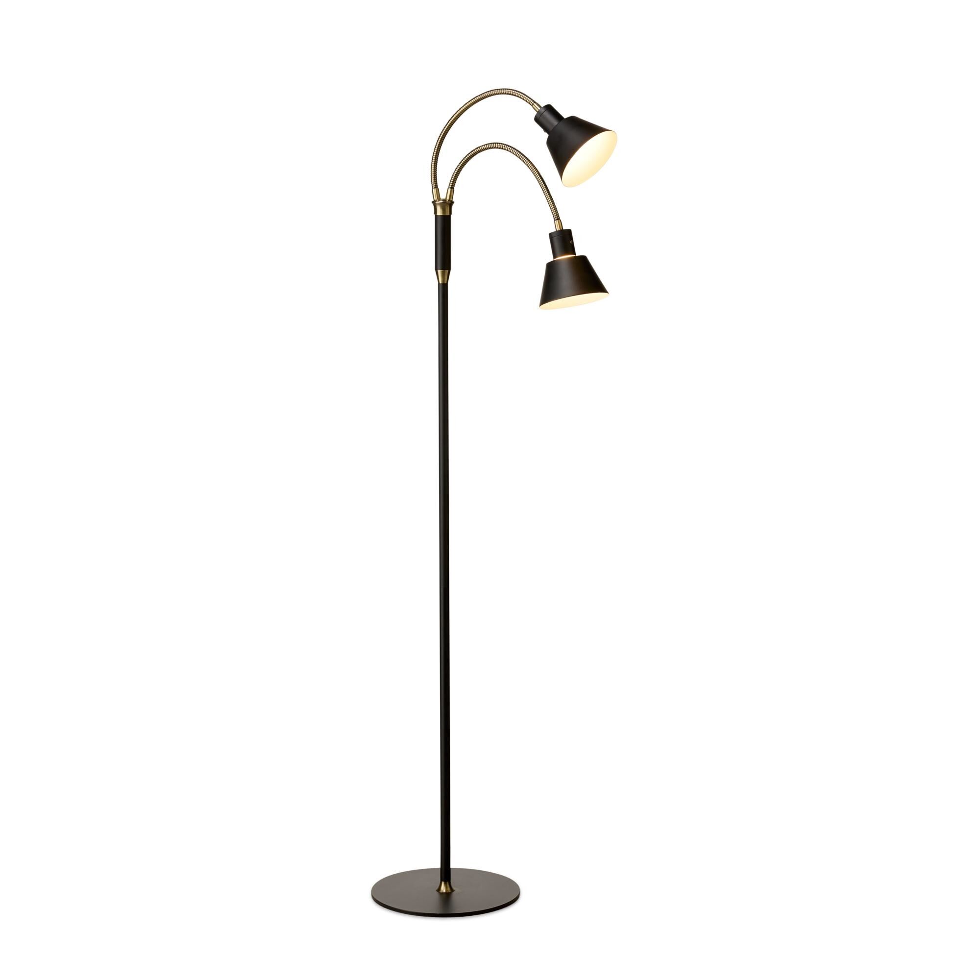 Space Golvlampa 2-armad LED Svart Antik