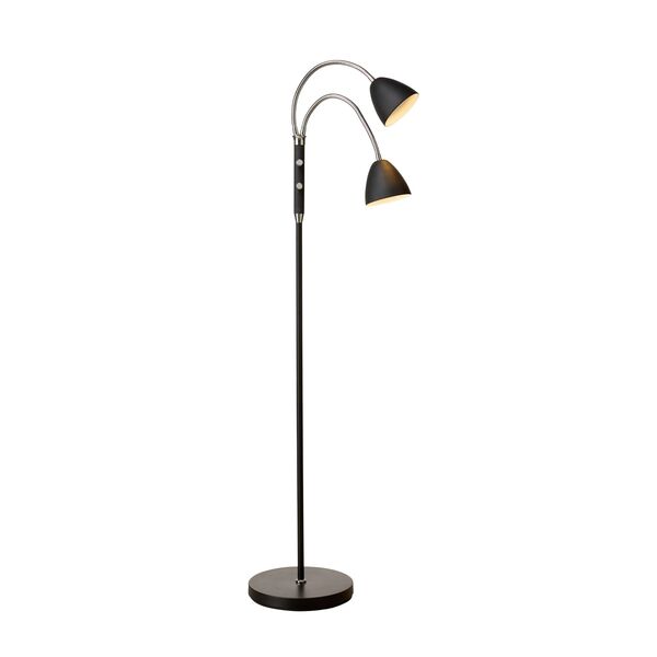 Room Floor Lamp 2-Arm Black Chrome