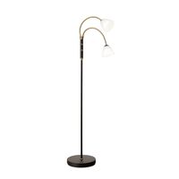 Lucid Stehlampe, 2-armig, LED, Opal, Antik