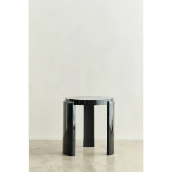 Spina Stool Black Lacquered Beech