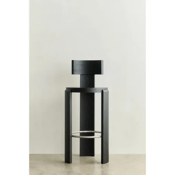 Spina Bar Stool Black Lacquered Oak