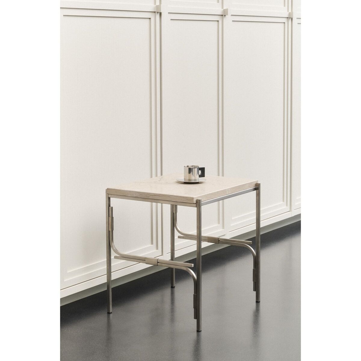 Axis Display Unit 01 Shelving Stainless Steel/Ataija Azul Marble