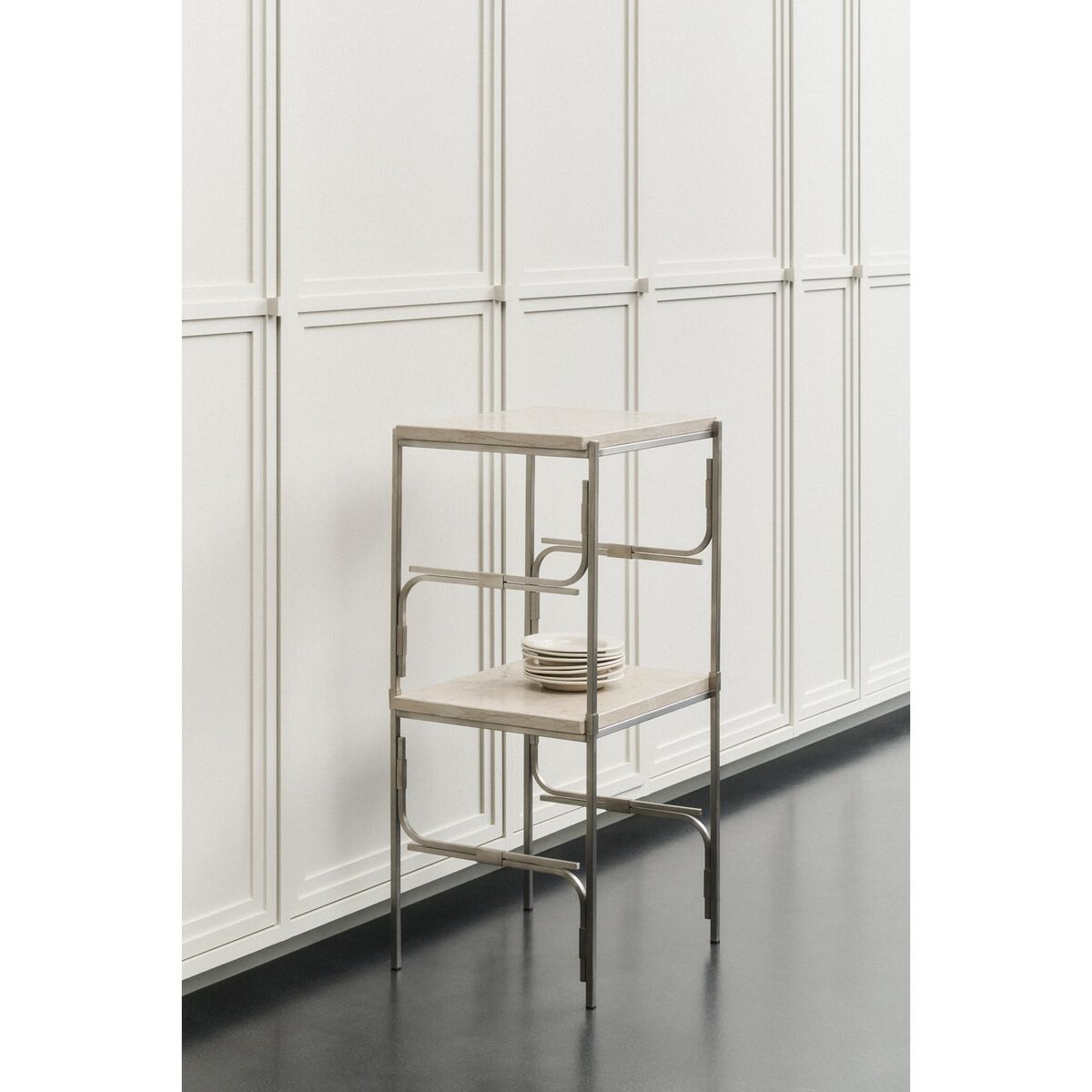 Axis Display Unit 01 Shelving Stainless Steel/Ataija Azul Marble