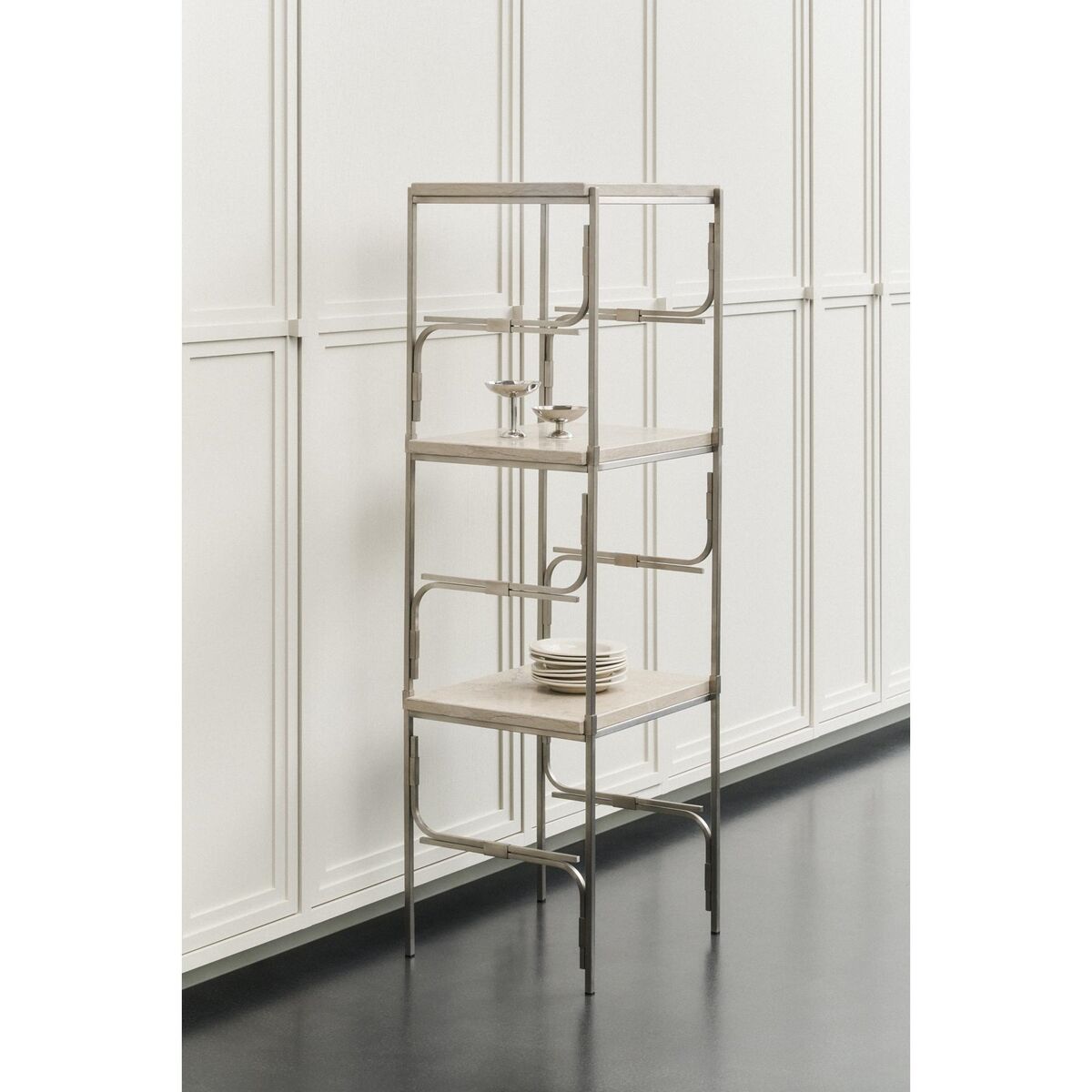 Axis Display Unit 01 Shelving Stainless Steel/Ataija Azul Marble