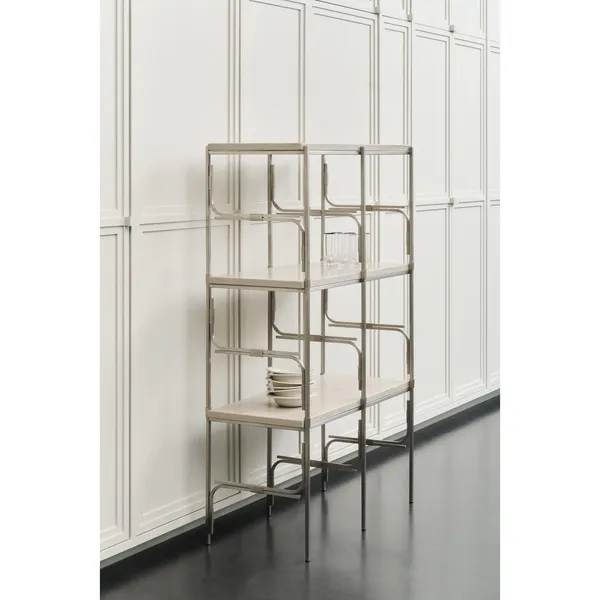 Axis Display Unit 02 Shelving Stainless Steel/Ataija Azul Marble