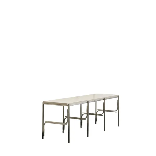 Axis Display Unit 03 Shelving Stainless Steel/Ataija Azul Marble