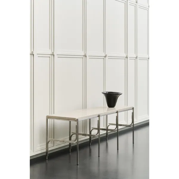 Axis Display Unit 03 Shelving Stainless Steel/Ataija Azul Marble