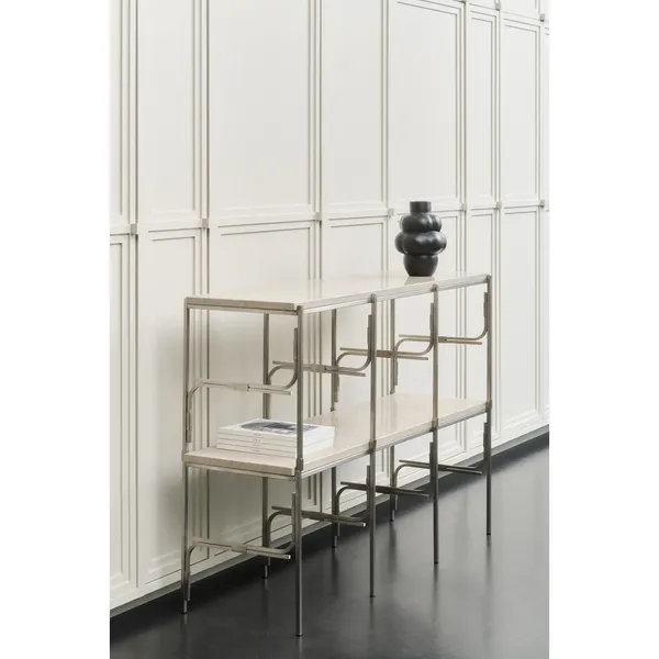Axis Display Unit 03 Shelving Stainless Steel/Ataija Azul Marble