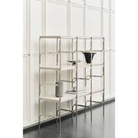 Axis Display Unit 03 Shelving Stainless Steel/Ataija Azul Marble