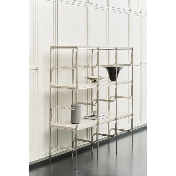Axis Display Unit 03 Shelving Stainless Steel/Ataija Azul Marble