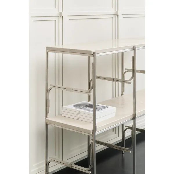 Axis Display Unit 03 Shelving Stainless Steel/Ataija Azul Marble