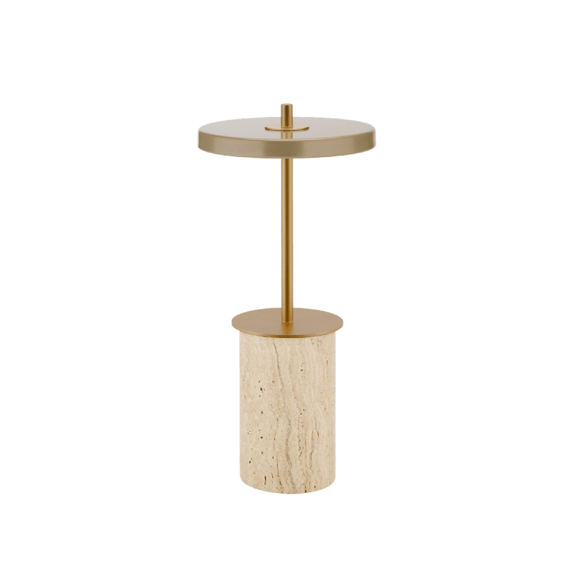 Asteria Move Transportabel Lampe Mini Clay Travertine/Messing